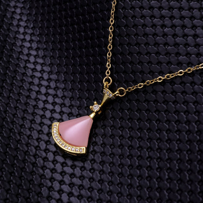 Floral Diamond Pink Gold Necklace