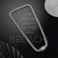 Classic Diamond Silver Cuban Chain Necklace