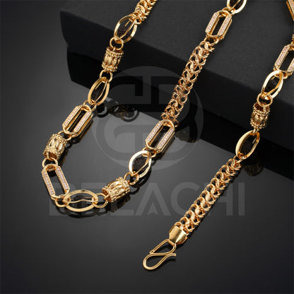 Gold Color Rudraksha Diamond Chain 61