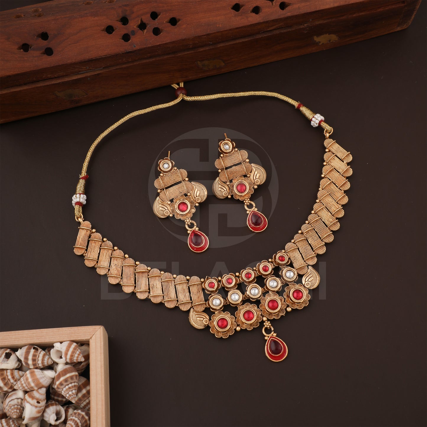 Belachi Multicolor Traditional Necklace Set - NS17T007